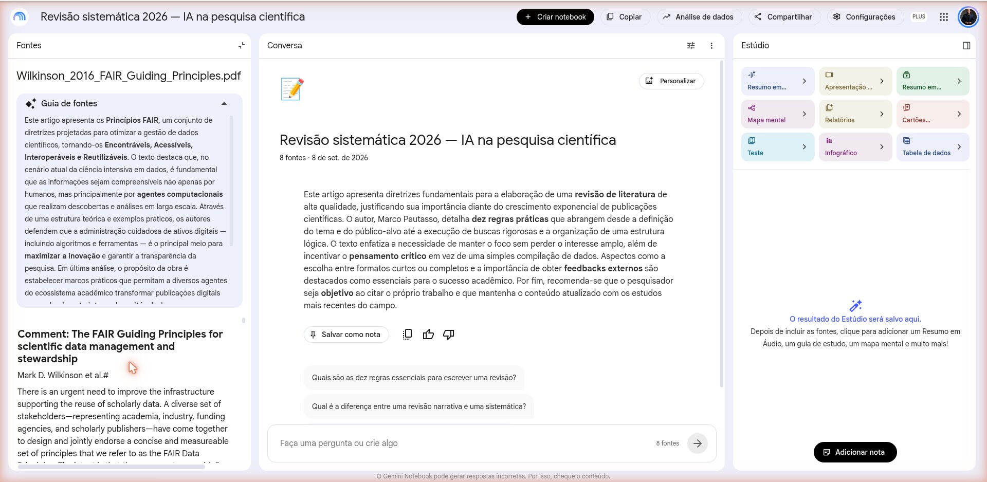 Guia de uma fonte aberto, com resumo, tópicos-chave e o texto completo da fonte