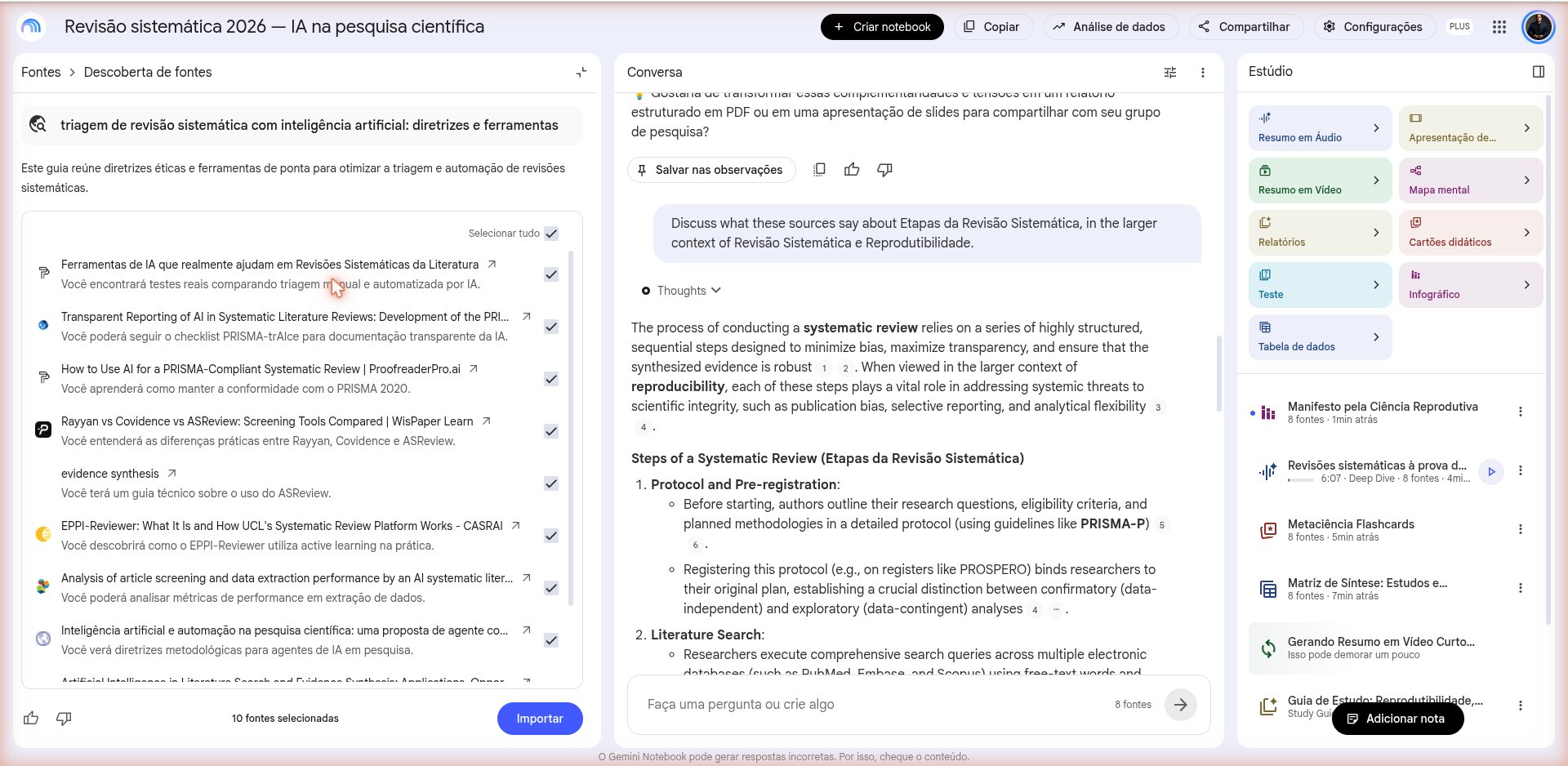 Lista completa de fontes descobertas na web